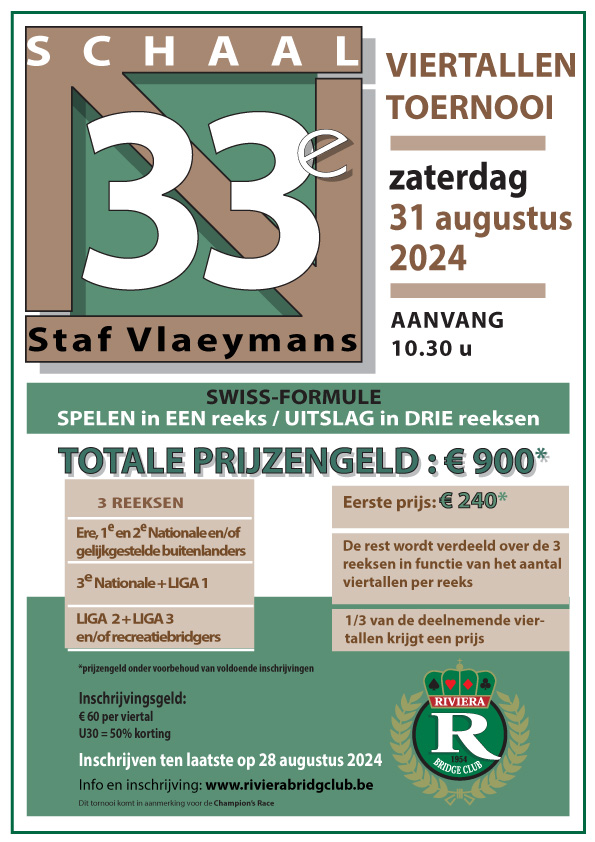 Affiche Staf Vlaeymans toernooi van Riviera