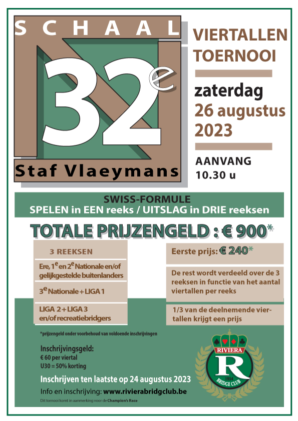 Affiche Staf Vlaeymans toernooi van Riviera