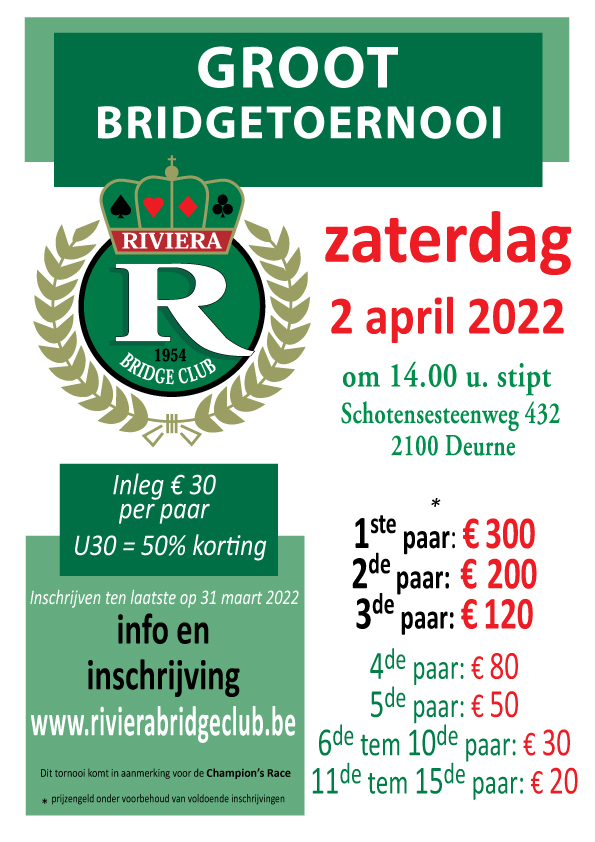 Groot Toernooi Affiche van het Groot Toernooi van Riviera