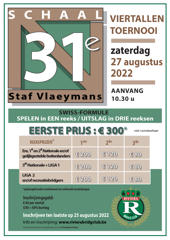 Staf Vlaeymans Affiche Staf Vlaeymans toernooi van Riviera