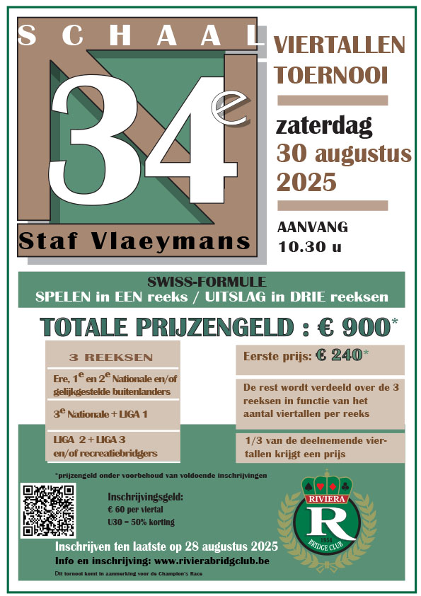 Staf Vlaeymans Affiche Staf Vlaeymans toernooi van Riviera