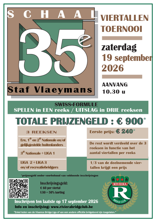 Affiche Staf Vlaeymans toernooi van Riviera